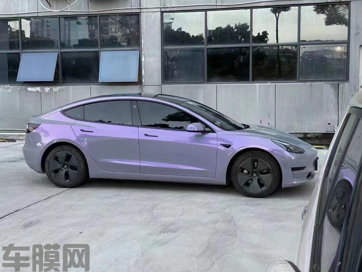 特斯拉Model 3 双色灰魅紫改色膜 效果图